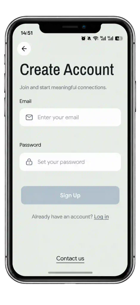 SilverDivorceDating account signup screen on mobile